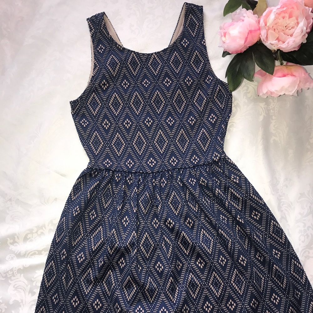 Babydoll dress blue and beige medium